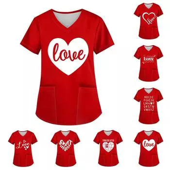 Женский свободный облегающий топ с принтом рождественского снеговика и V-образным вырезом, короткими рукавами и карманами XL