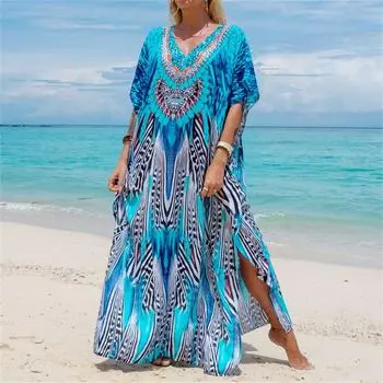 Женский свободный пляжный халат, рубашка для отдыха от солнца, прикрытие One Size