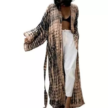 Женский свободный пляжный халат, рубашка для отдыха от солнца, прикрытие One Size