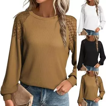 Женский свободный полосатый свитер с круглым вырезом и длинными рукавами, большой пуловер, топ M чёрный