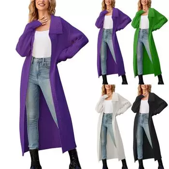 Женский свободный повседневный кардиган с длинными рукавами, свитер, куртка, модная куртка L армия зеленый