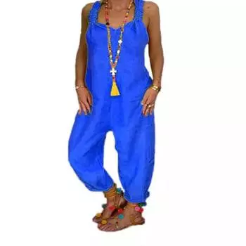 Женский свободный повседневный комбинезон на бретелях XS жёлтый