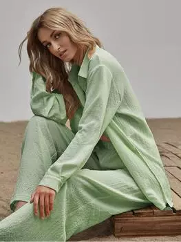 Женский свободный повседневный однотонный костюм размера плюс, хлопково-льняная рубашка + широкие брюки, повседневный костюм с цветочным принтом одуванчика XXXXXL