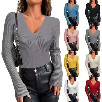 Женский свободный повседневный витой пуловер вязаный свитер базовый свитер топ базовый свитер топ L бежевый