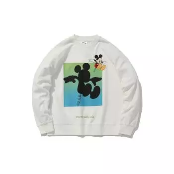 Женский свободный пуловер Li-Ning X Disney, топы молочно-белого цвета AWDQ242-2 XXL