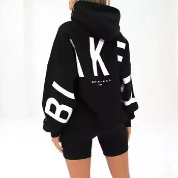 Женский свободный пуловер с буквенным принтом Fashiona, толстовка с капюшоном, топы на Хэллоуин, Ropa De Mujer Ofertas Con EnvO Gratis 2025 S