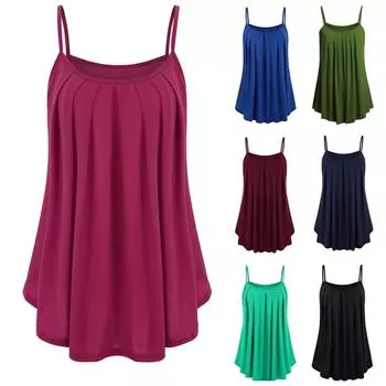 Женский свободный сексуальный топ на бретельках в европейском и американском стиле, складка на груди, свободный топ на бретельках с большими качелями XXXXXXL