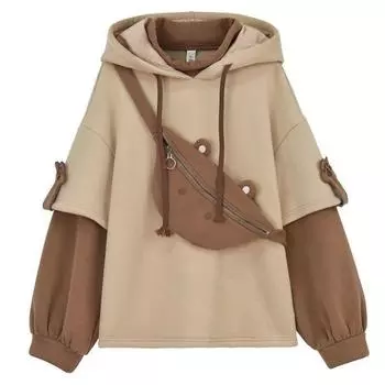 Женская свободная толстовка с капюшоном на весну и осень, симпатичная куртка Niche с длинными рукавами 2XL