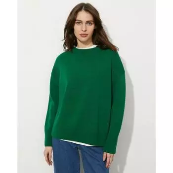 Женский свободный свитер с круглым вырезом на осень и зиму S светло-серый