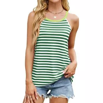 Женский свободный жилет-комбинезон в полоску, сочетающий цвета, весна-лето S розовый/белый