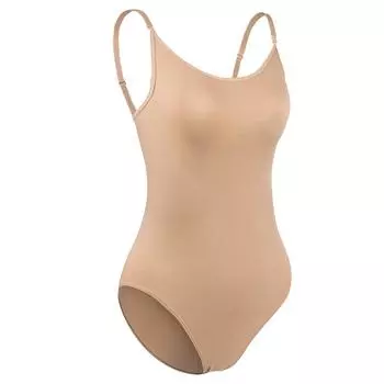 Женский телесного цвета купальник-майка для балета и гимнастики - Невидимая тренировочная одежда 8A12 хаки