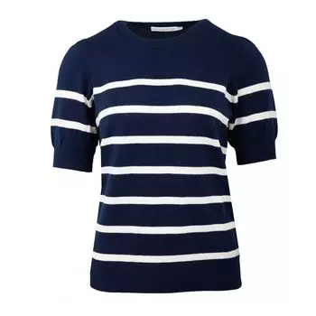 Женский темно-синий полосатый топ Murlo с короткими рукавами LA PETITE ETOILE L темно-синий