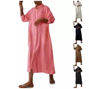 Женский темпераментный однотонный универсальный кардиган с длинными рукавами и лацканами, свободное платье-рубашка, повседневное платье S тёмно-синий