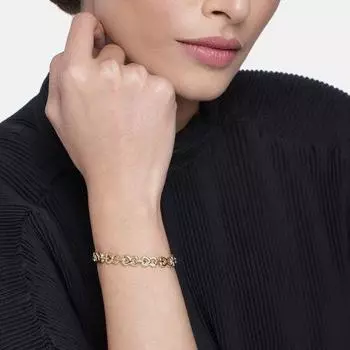 Женский теннисный браслет Estele 24 CT Gold Plated See-Saw