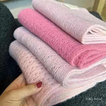 Женский теплый шарф, зимние шарфы насыщенных однотонных цветов, супермягкий женский шарф для зимы, аксессуары для холодной погоды, розовый мягкий шарф 50x50cm