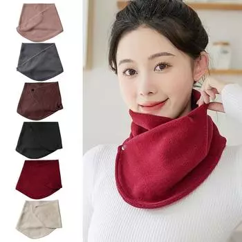 Женский теплый шейный платок с рукавом из морозостойкого ветронепроницаемого зимнего флиса, утолщенные шейные платки для занятий спортом на открытом воздухе белый
