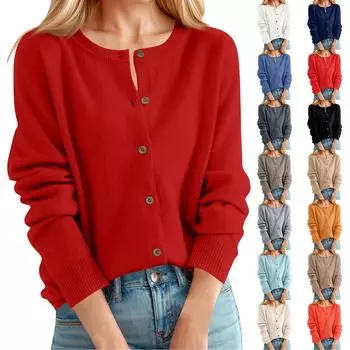 Женский теплый шерстяной вязаный зимний кардиган с искусственной шерстью и высоким воротником XL синий