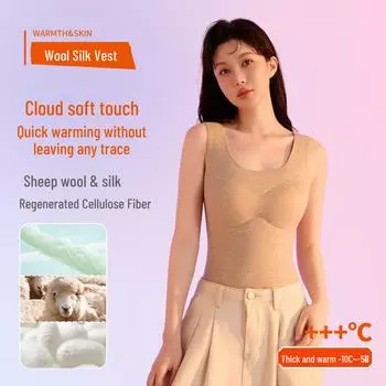 Женский теплый жилет без рукавов из шерсти и шелкового бархата для осени и зимы Women s XL