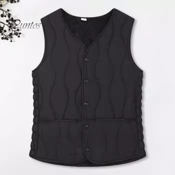 Женский теплый жилет с подкладкой, легкий жилет без рукавов, облегающий жилет, ветрозащитный однобортный однотонный жилет для повседневной носки осенью и зимой 2XL