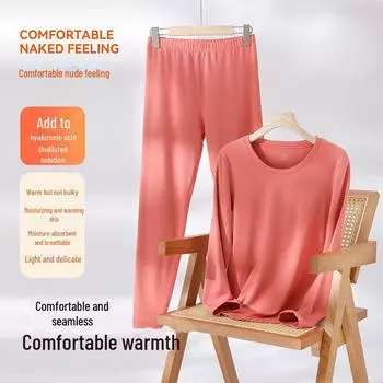 Женский термобелье Velvet Hyaluronic Acid Пижамный комплект на осень/зиму XXXL фиолетовый/чистый