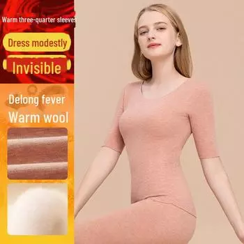 «Женский термотоп из немецкого бархата с короткими рукавами и дополнительным бархатом» 2XL