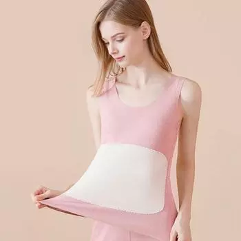 Женский терможилет, бесшовный плюшевый топ с теплыми нашивками на животе и спине, осенне-зимняя безрукавка из бархата для спальни и дома 3XL