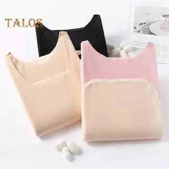 Женский терможилет, бесшовный плюшевый топ с теплыми нашивками на животе и спине, осенне-зимняя безрукавка из бархата для спальни и дома 3XL фиолетовый