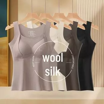 «Женский терможилет из акрила, кашемира и шелка» M (35-50 kg) латте