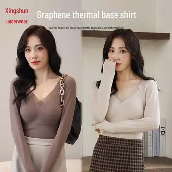 Женский терможилет из графена: Бесшовная, без бюстгальтера, быстросохнущая, теплая майка M