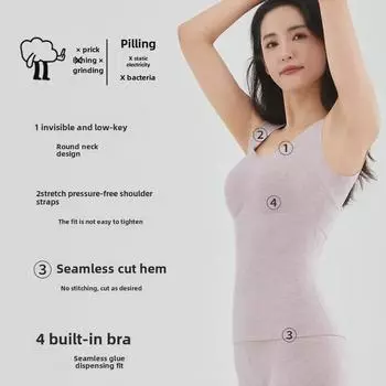 Женский терможилет Silk De Velvet: Теплые, без бюстгальтера, с подкладками для груди, для осени/зимы. L (50-60 kg)