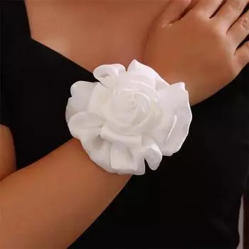Женский тканевый цветочный браслет невесты на запястье, черный, белый, розовый, свадебные украшения, женский браслет-манжета, аксессуары для рук, элегантный подарок на вечеринку чёрный