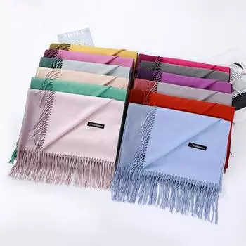 Женский толстый теплый однотонный шарф осень-зима новый стиль кашемировый шарф универсальный шерстяной шарф 200*70CM