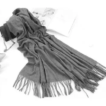 Женский толстый теплый однотонный шарф осень-зима новый стиль кашемировый шарф универсальный шерстяной шарф 200cm*70cm красный