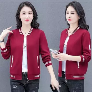 Женский тонкий бейсбольный костюм с короткими застежками-молниями на весну и осень, свободная повседневная куртка 4XL