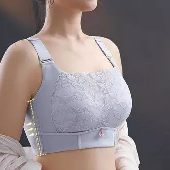 Женский тонкий бюстгальтер с полной чашкой размера плюс, беспроводной бюстгальтер, сексуальное кружевное нижнее белье, собранный бюстгальтер пуш-ап 120E