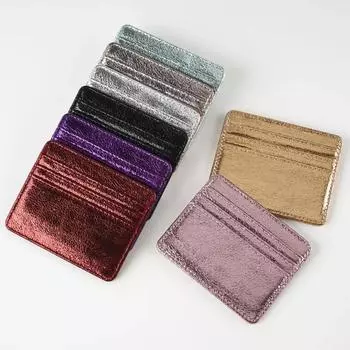 Женский тонкий держатель для карт, легкий многофункциональный держатель для карт, чехол из искусственной кожи, держатель для кредитных карт, денег, монет, кошелек, сумка