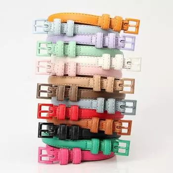 Женский тонкий пояс для брюк, однотонный пояс из искусственной кожи, регулируемая длина, дизайнерский джинсовый ремень с несколькими отверстиями темные хаки