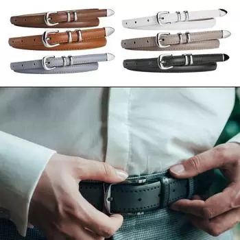 Женский тонкий ремень с несколькими отверстиями, регулируемая длина, пояс из искусственной кожи, одноцветное платье, рубашка, ремень, аксессуар для одежды верблюд