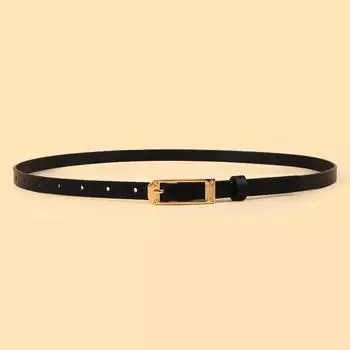 Женский тонкий ремень, сплавная пряжка-пика, декоративный ремень с пряжкой-солнцем для платья, свитера 102*1.4 чёрный