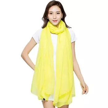 Женский тонкий шелковый платок с имитацией шарфа, однотонный шифоновый шарф 170*70 см, дикая полупрозрачная сетка 170*70