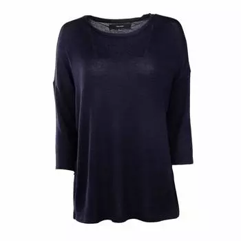 Женский тонкий свитер с круглым вырезом и рукавом 3/4 VERO MODA XS темно-синий