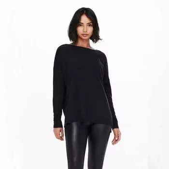 Женский тонкий свитер с вырезом лодочкой и длинными рукавами ТОЛЬКО с заниженными плечами