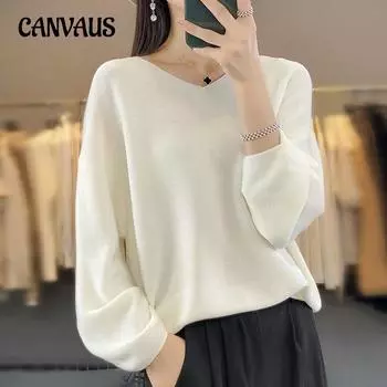 Женский тонкий вязаный свитер с v-образным вырезом, свободная большая версия ленивого свитера M фиолетовый