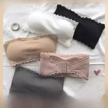 Женский топ без бретелек: Бюстгальтер с нескользящей чашкой, с подкладкой, открытой спиной и обхватом груди — легкий, подходит для лета One size (80-130 jin) чёрный