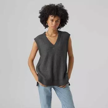 Женский топ без рукавов с v-образным вырезом VERO MODA XS серый