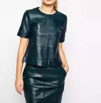 Женский топ без рукавов зеленого цвета, праздничная одежда ручной работы из овчины, стильный повседневный S зелёный