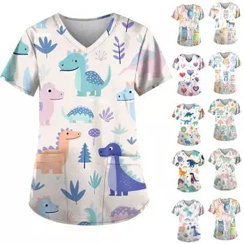 Женский топ Caregiver с рисунком животных S