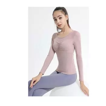 Женский топ для йоги с завязками на талии и йогой Slim Fit XS розовый