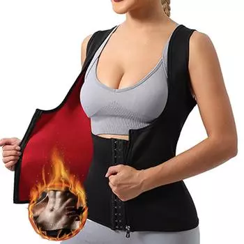 Женский топ для тренировки талии, майка, корсет, жилет с застежкой-молнией, костюм для сауны, тренировочный пот, формирователь тела, корректирующее белье для управления животом, рубашки для похудения S красный