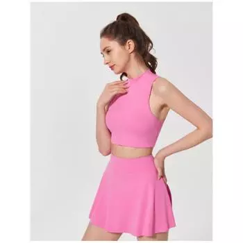 Женский топ для занятий йогой без рукавов с подушечками для бюстгальтера S чёрный